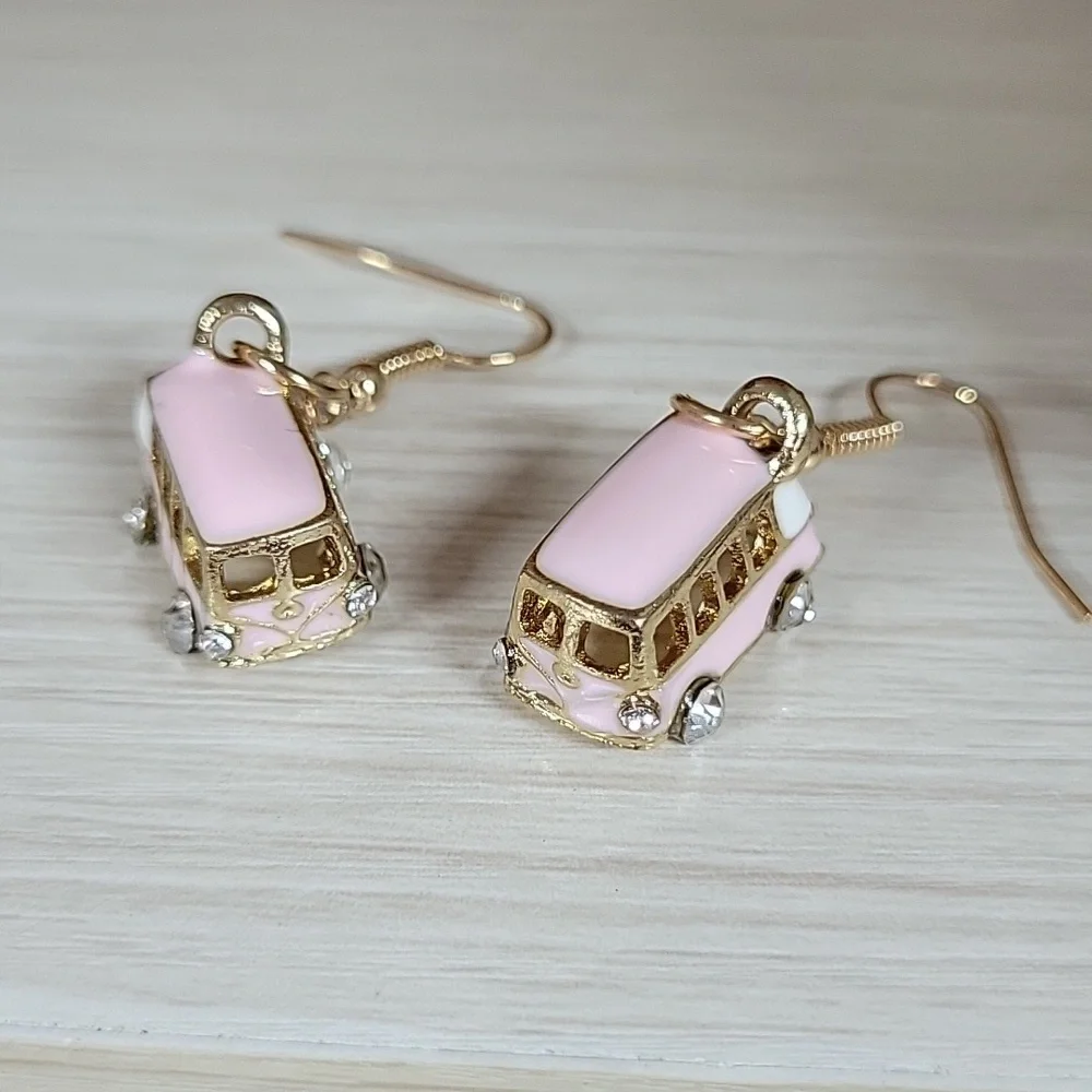 VW Micro Bus Drop Earrings - Picture 4 of 8
